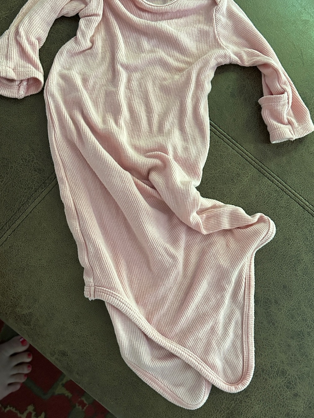 Angel Dear Light Pink Ribbed Baby Sleep Gown